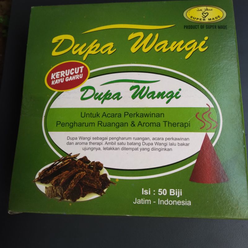 Dupa wangi gaharu kerucut isi 50biji