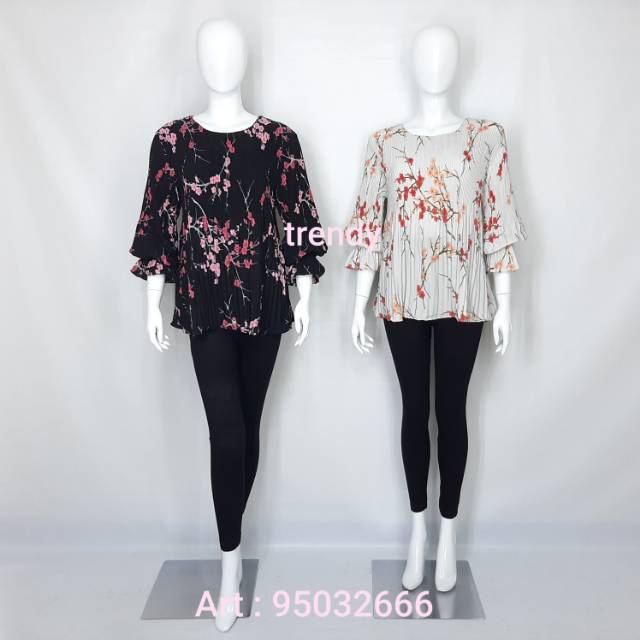 Blus plisket kembang