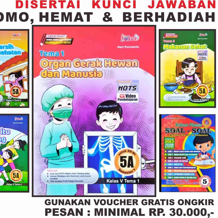 Dijamin Ori> BUKU LKS FOKUS TEMATIK SD 5 Promo + Kunci Jawaban TEMA 1 2 3 4 5 6 7 8 9 K13 Rev. 2017 