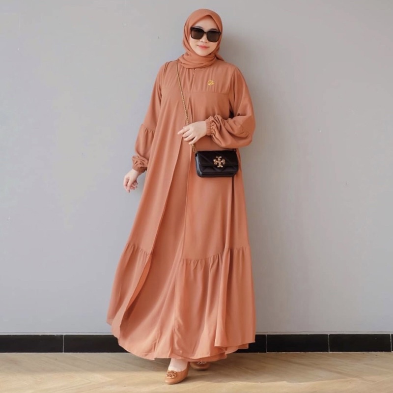 DYN - Basic Yoona Dress - Gamis Wanita Polos Busui Friendly-2
