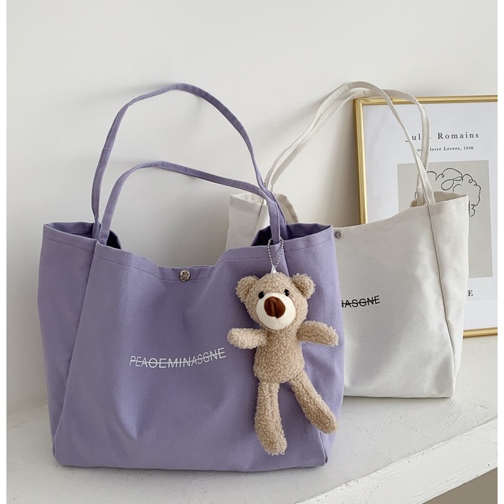 BJ15816 - BLACK/PURPLE/WHITE/YELLOW TAS BAHU SHOULDERBAG SLEMPANG FREE BONEKA TAS RINGAN TERLARIS IMPORT TERMURAH BAGSTORE JAKARTA ELJ5816 GT1851 LT1888