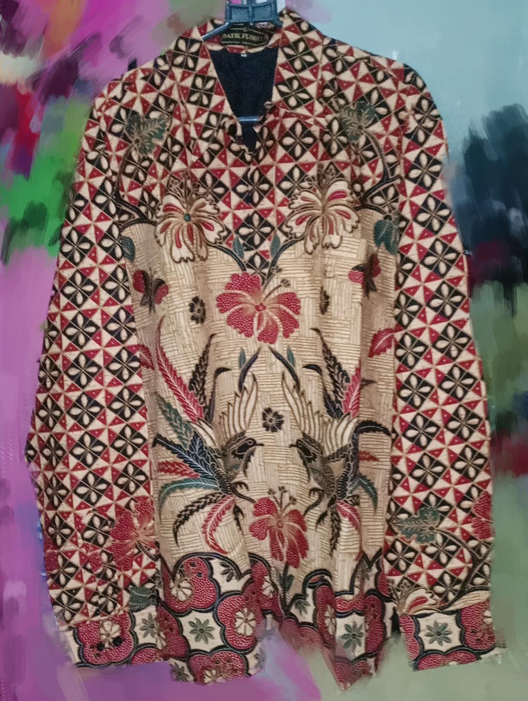 Puspo Gagah Cabut Sogan Kemeja Batik Pria Katun Cabut Primisima Full Furing