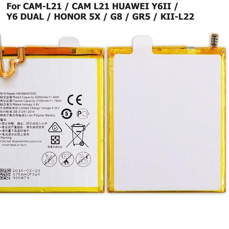 Murah pz CAM-L21 / CAM L21 HUAWEI Y6II / Y6 DUAL / HONOR 5X / G8 / GR5 / KII-L22 . Baterai Batre Bat