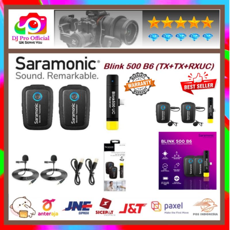 Saramonic BLINK 500 B6 TX+TX+RXUC Blink500 Wireless Microphone Lavalier Mic Original