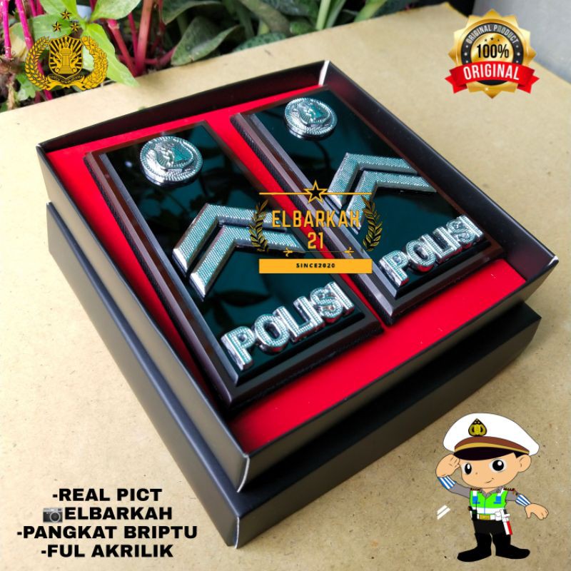 PANGKAT BRIPTU PDH FUL AKRILIK LIS COKLAT / PANGKAT POLISI