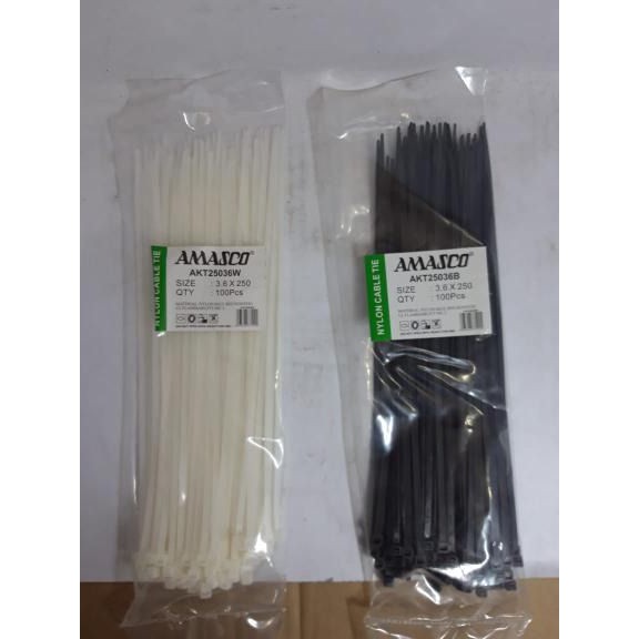 Amasco Kabel ties 25cm - Hitam