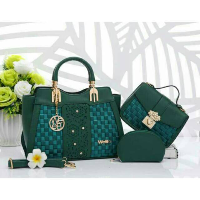 Tas WEBE* Odette 8303 (3in1) polyster wanita branded fashion import