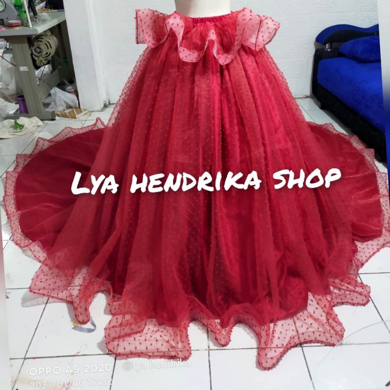 rok ekor pengantin organdi dot
