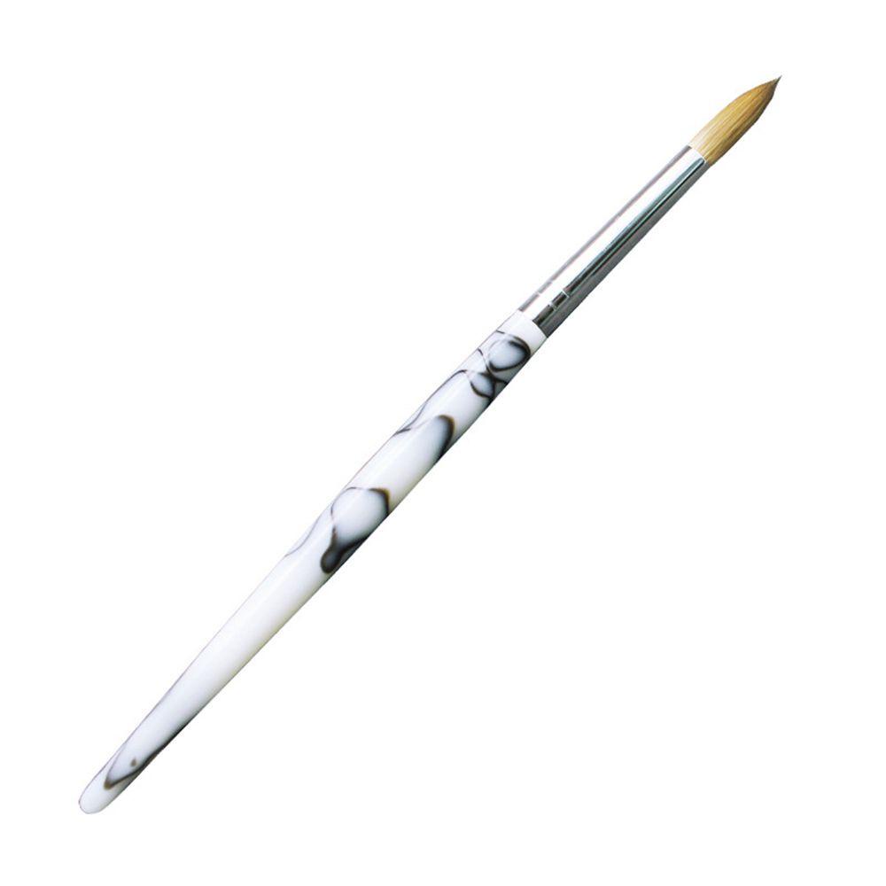 R-flower Acrylic Nail Brushes Fashion Ukuran 4-24 Salon Rumah DIY Gagang Marmer