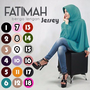 Hijab/Jilbab Fatimah Bergo Lengan Jersey