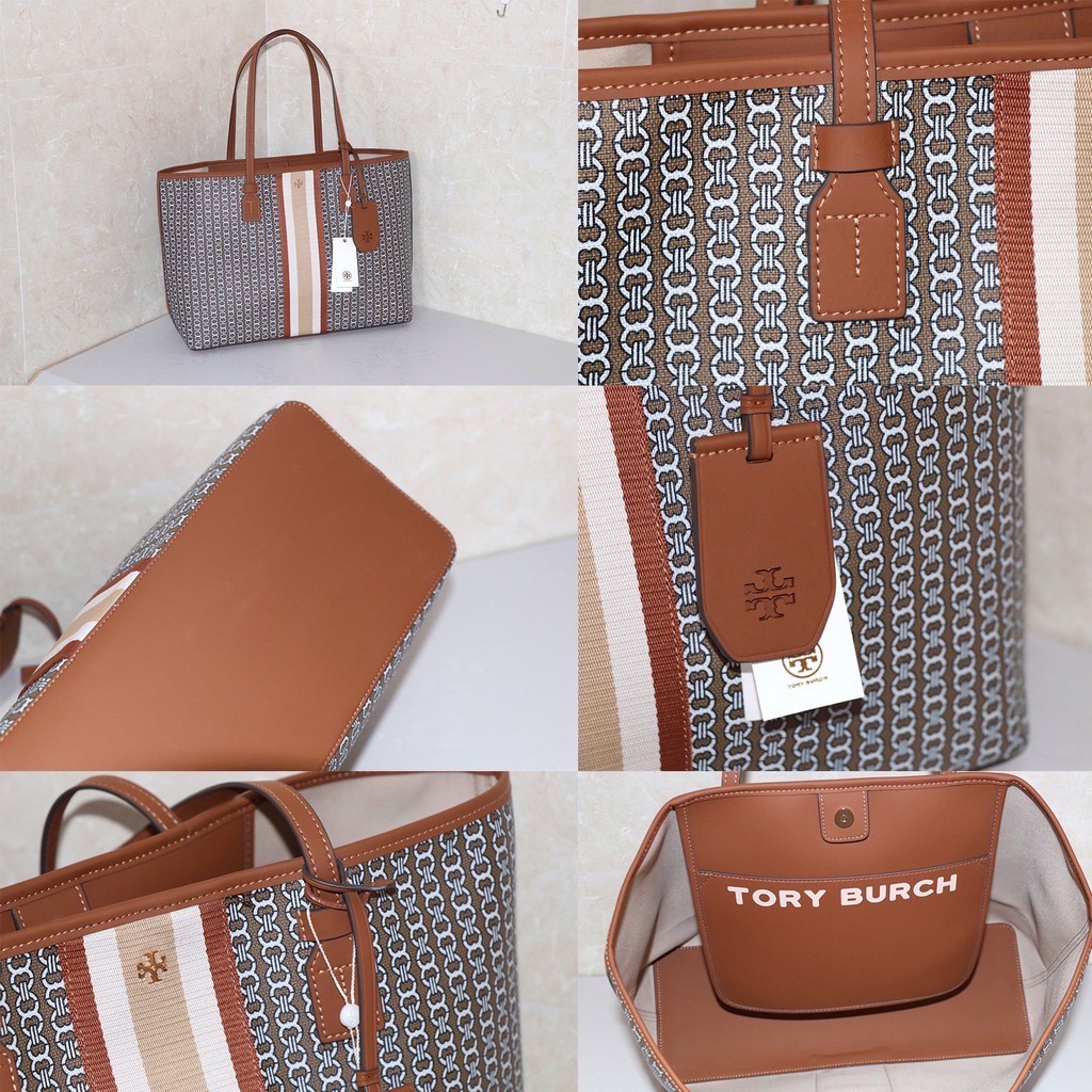 TORY BRUCH GEMINI LINK CANVAS TOTE BAG