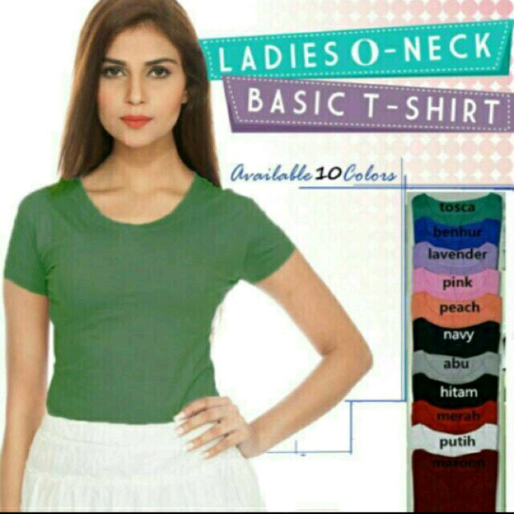 DNCON KAOS POLOS WANITA MODIS MURAH WARNA WARNI BAJU ATASAN WANITA TSHIRT O NECK BASIC