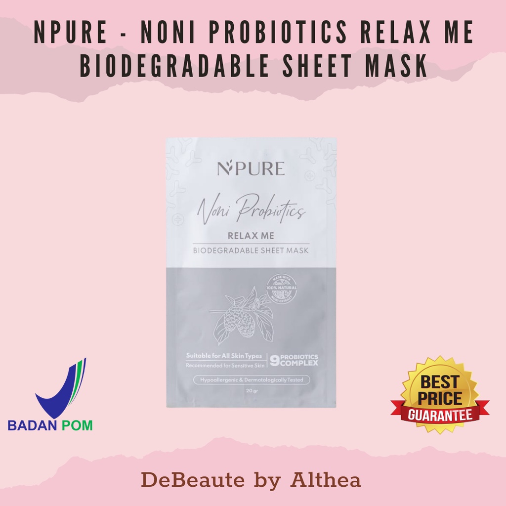 Npure Noni Probiotics Relax Me Biodegradable Sheet Mask