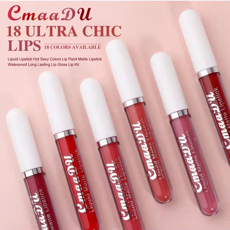 (COD)Lipstick Lip Gloss Melting Matte Lip Tint - Lipgloss Liptint Lipcream warna 18