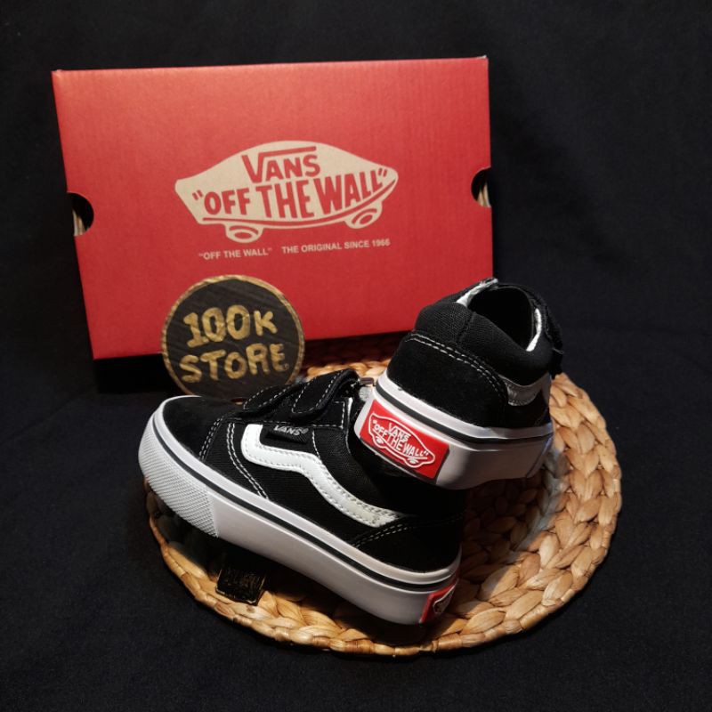 sepatu bayi Vans oldscol clasik BW Velcro size 16-35 usia 6buln-7th jaminan real pict berkualitas