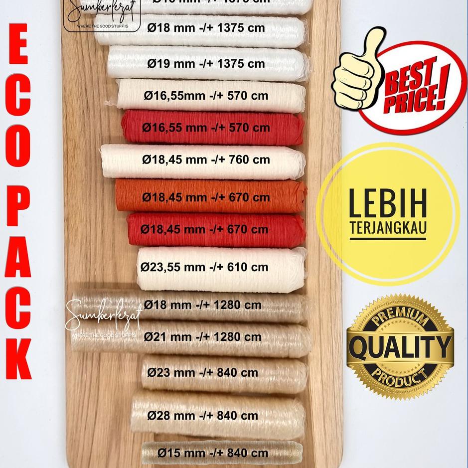 

9.9 SALE ECO PACK - Casing Kulit Selongsong Sosis Plastik Selulosa Kolagen Collagen Edible Halal Foo