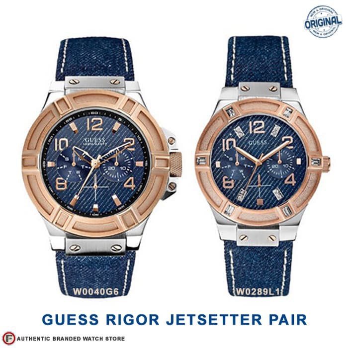 Limited JAM TANGAN COUPLE | ORIGINAL GUESS RIGOR W0040G6 / W0289L1 Terkini