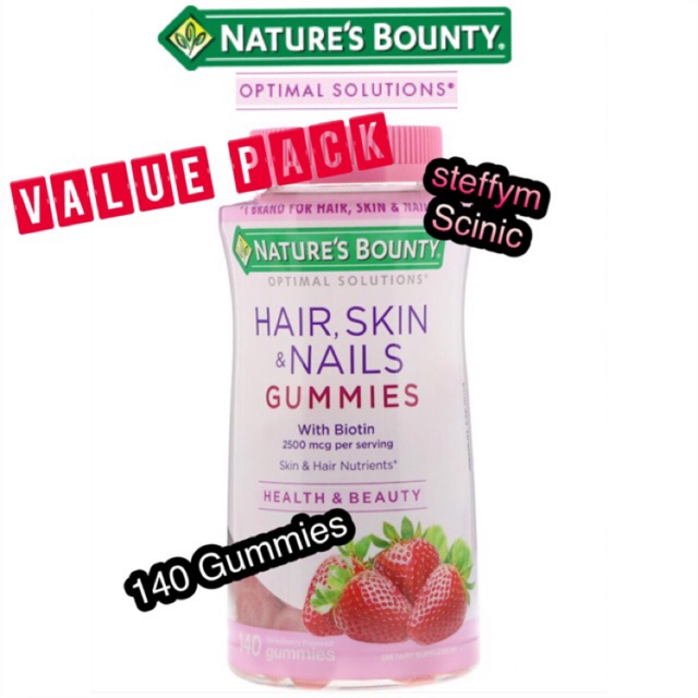 Nature S Bounty Hair Skin Nails Gummies Isi 140 Biotin Natures