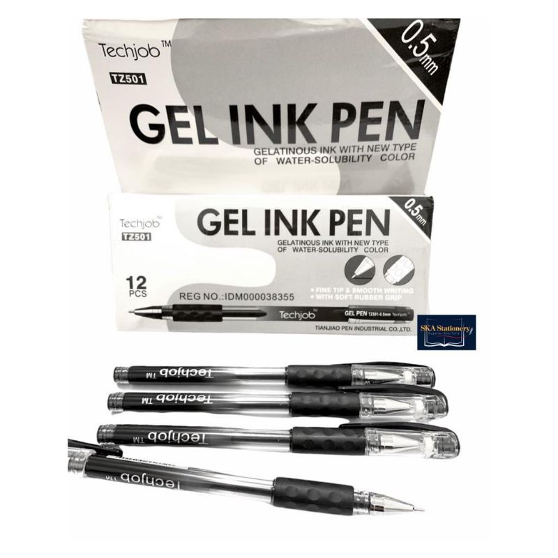 

Bolpen/Ballpoint/ Pulpen Gel Techjob TZ 501 0.5 mm Hitam