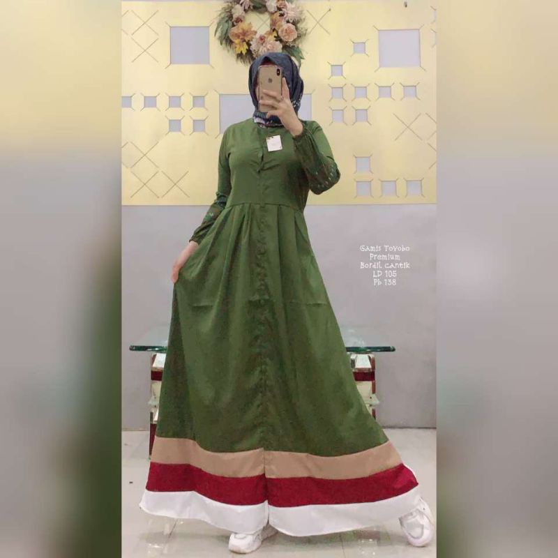 Gamis Inayah / Gamis Dannis Toyobo / Gamis Toyobo Bordir Premium