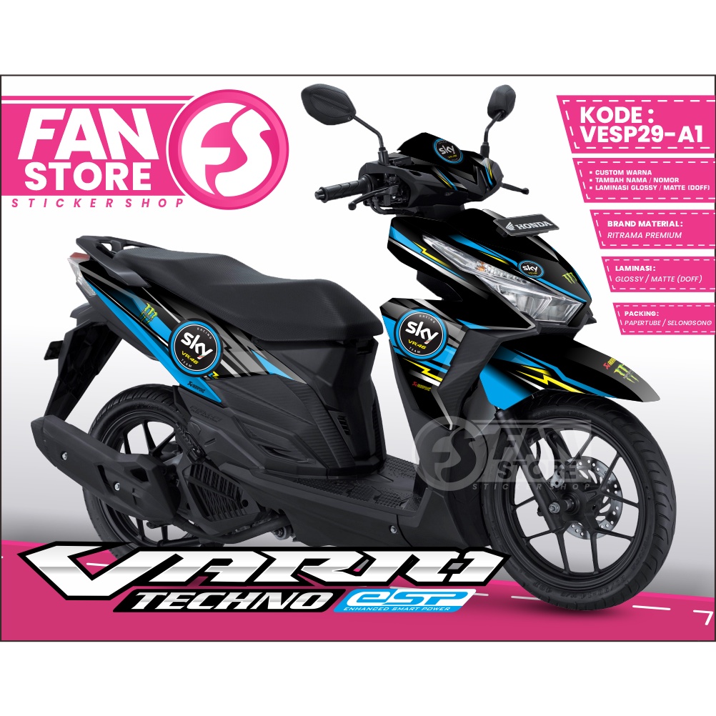 Decal Sticker Honda Vario 125 150 Led Fullbody 2015-2018 - Decal Vario eSP Dekal Vario 150 Old
