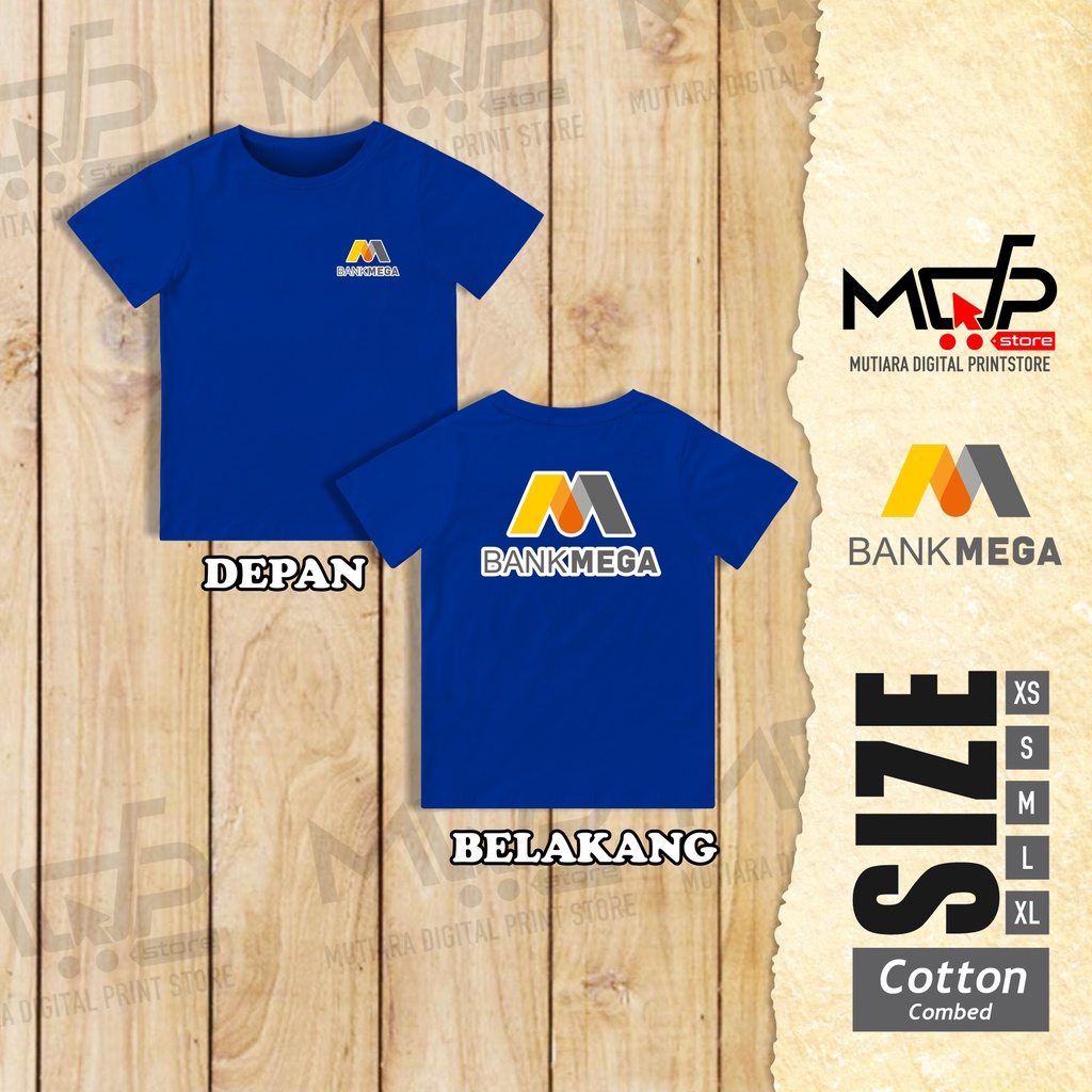 KAOS ANAK MEGA BANK BAJU BANK MEGA TSHIRT PERBANKAN MDPRINTSTORE