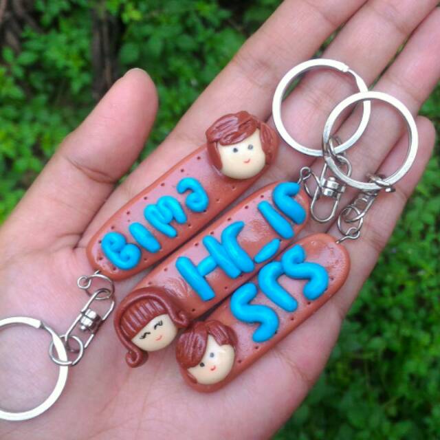 Gantungan Kunci clay Custom nama unik Ganci Nama Bagtag