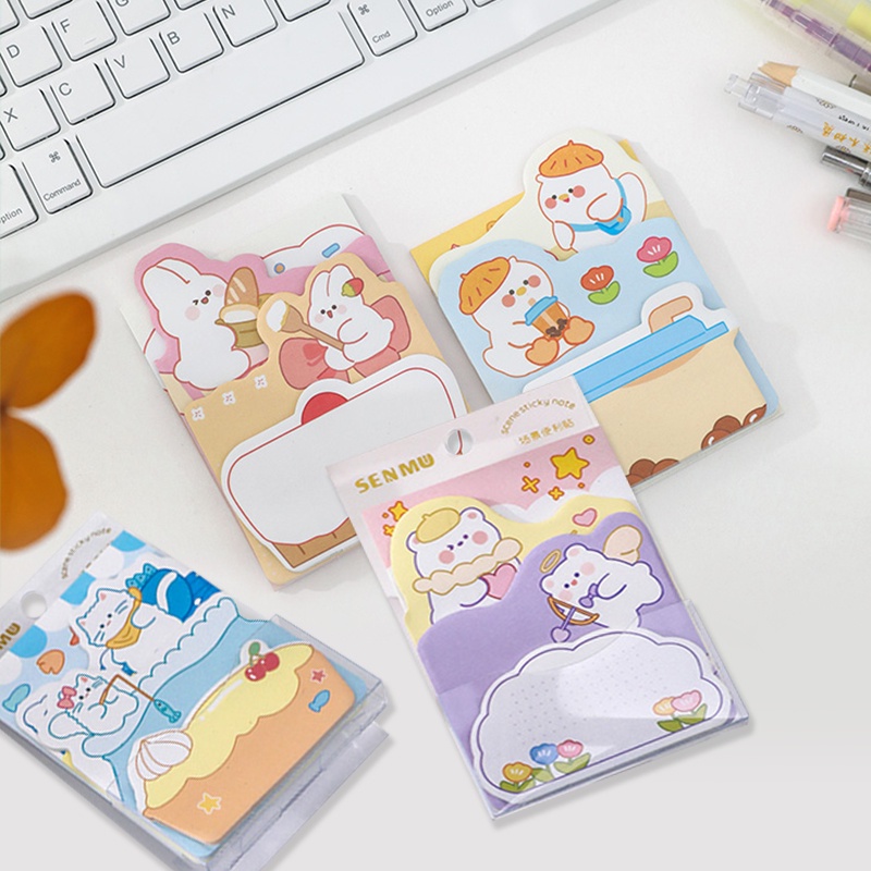 80 Lembar Sticky Note Mini Motif Kartun Untuk Pelajar