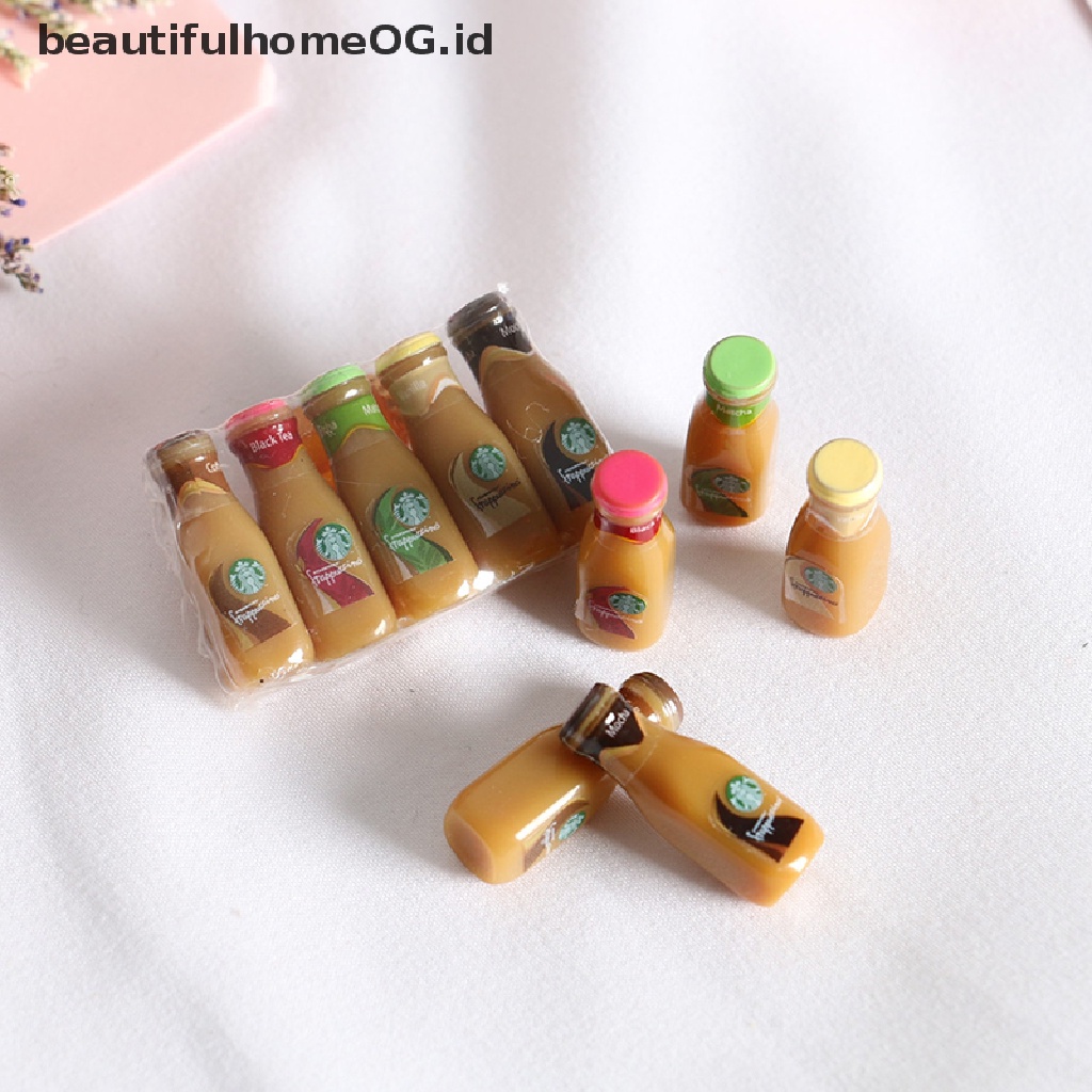 5 Pcs Miniatur Botol Kopi Bahan Resin Untuk Rumah Boneka 1 / 12