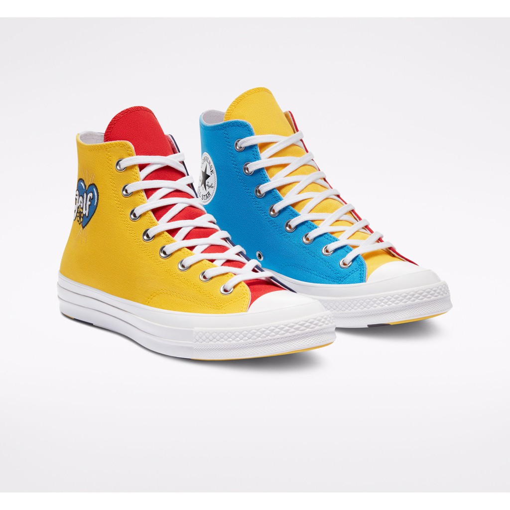 yellow red blue converse