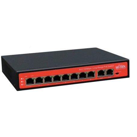 Wi-Tek WI-PS210 10-Port 48V 100Mbps PoE Switch with 8-Port PoE