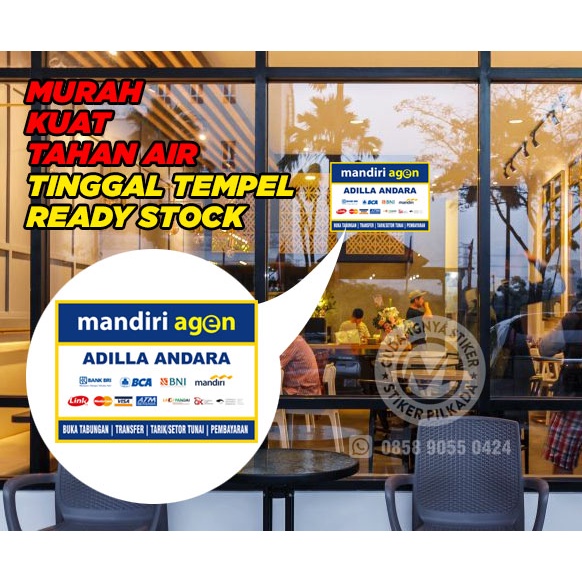 

STIKER VINYL AGEN MANDIRI KECIL (CUSTOM NAMA AGEN TULIS DI CHAT/CATATAN ORDER)