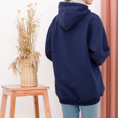 Sweater Hoodie Polos Oversize Jaket Pria Wanita Premium WARNA NAVY