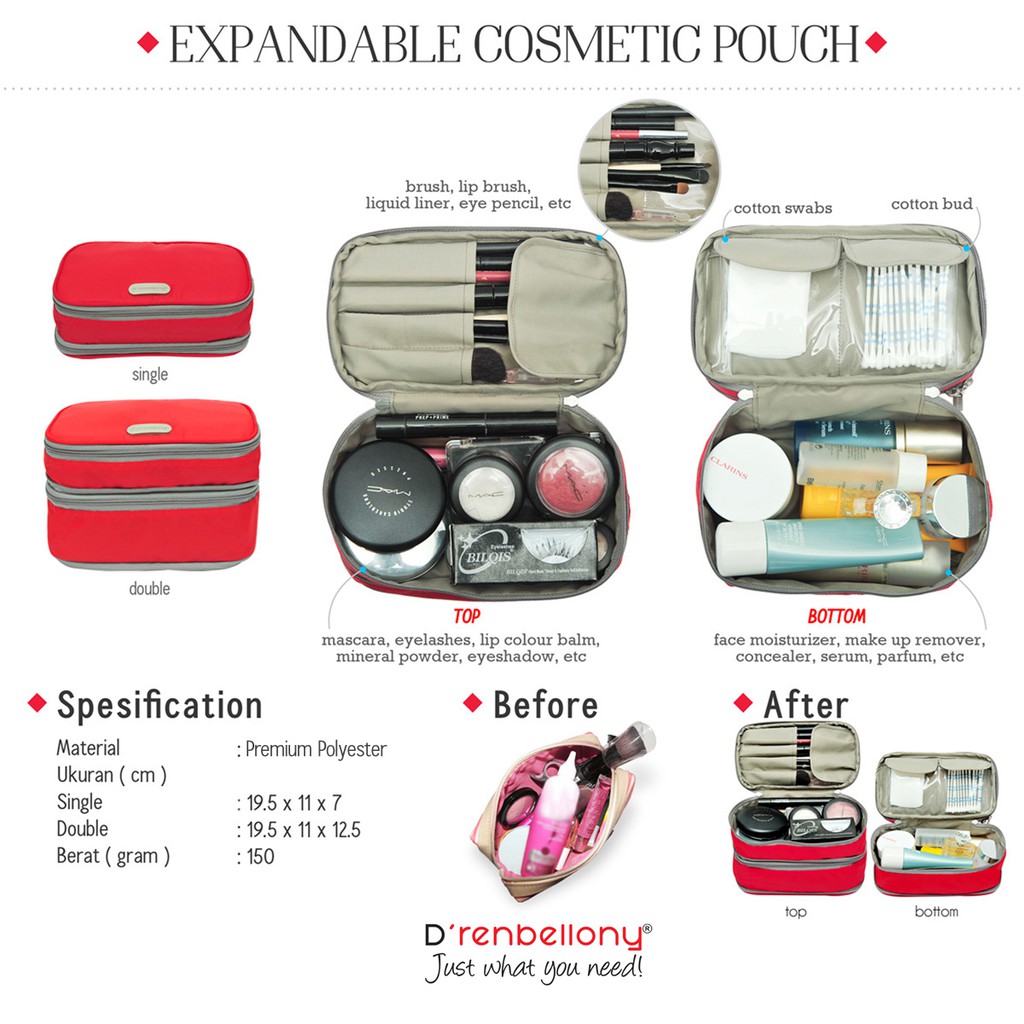 Dompet Kosmetik Warna Warni IMPOR Cosmetic Pouch IMPORT BAHAN