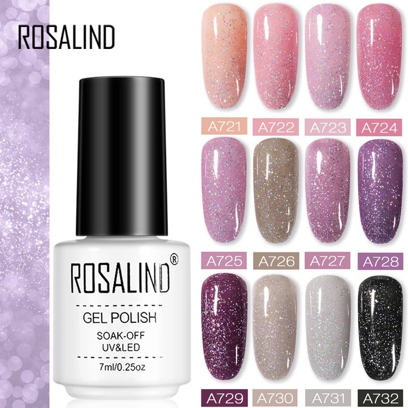 Rosalind Neon Glitter Series 7ml / Rosalind UV Gel Polish Neon Glitter / Kutek Gel / UV Gel Polish Glitter