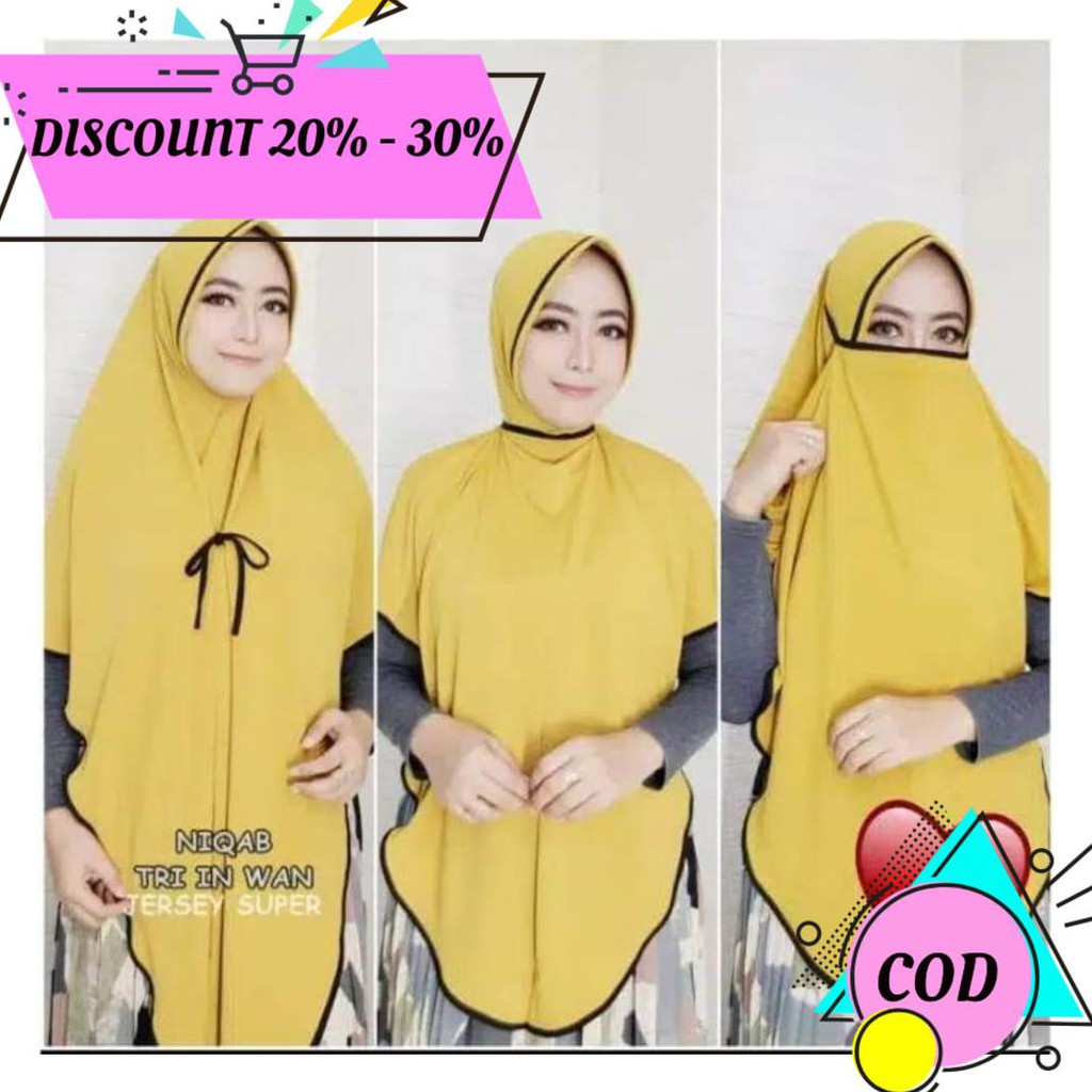 (BAYAR DITEMPAT) HIJAB NIQAB 3IN1 /HIJAB MASKER/BERGO 3IN1 LISH/HIJAB INSTAN MASKER AA1599