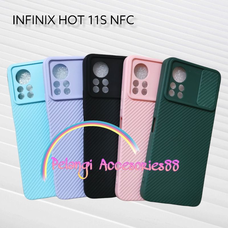 CASE INFINIX HOT 11S NFC SOFTCASE SLEDING WARNA WARNI - POLOS NON SLOT CARD