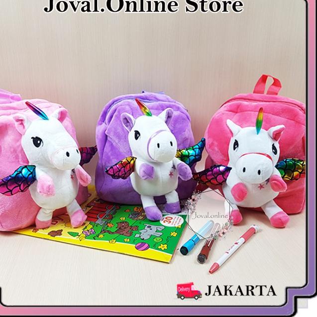 ➽ TAS RANSEL ANAK BONEKA UNICORN 3D/ KARAKTER UNICORN / TAS RANSEL LUCU / TAS ANAK ❅
