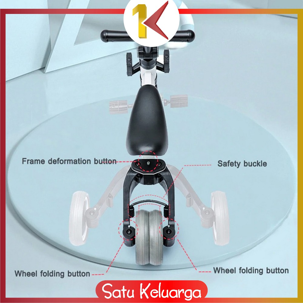 SK-M97 Mainan Sepeda Anak 3 Roda 2in1 Sepeda Keseimbangan Anak Balance Bike Ride On Anak Push Bike-3