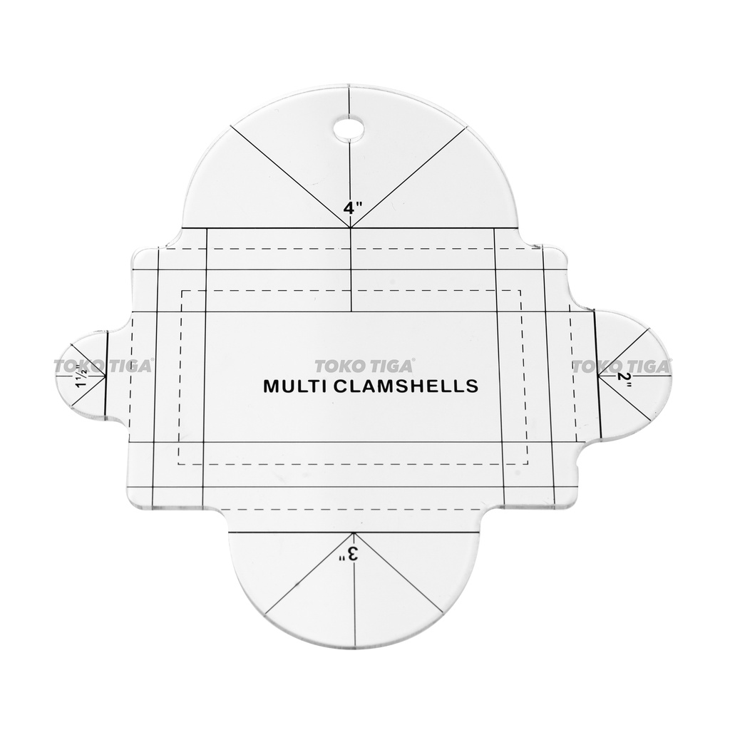 Penggaris Patchwork Quilting Clamshells / Scallop / Circle (HG00623)