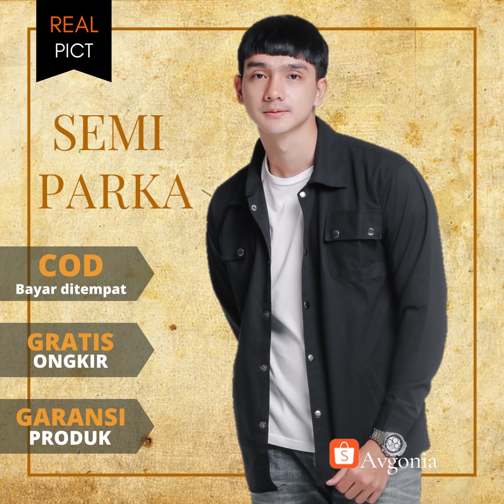 Jaket Pria Distro Terbaru Semi Parka Cowok Polos keren Bisa Couple Pasangan Kekinian