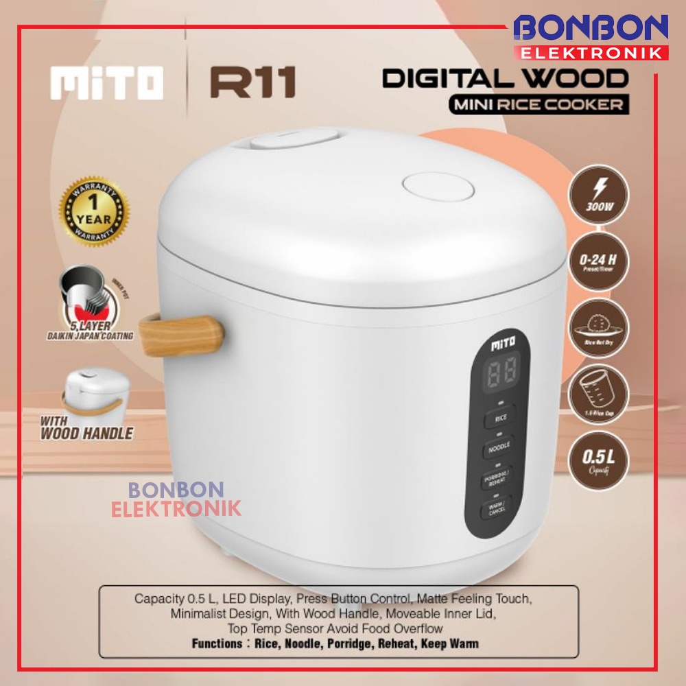 MITO Mini Rice Cooker R11 Digital 0.5L 300W