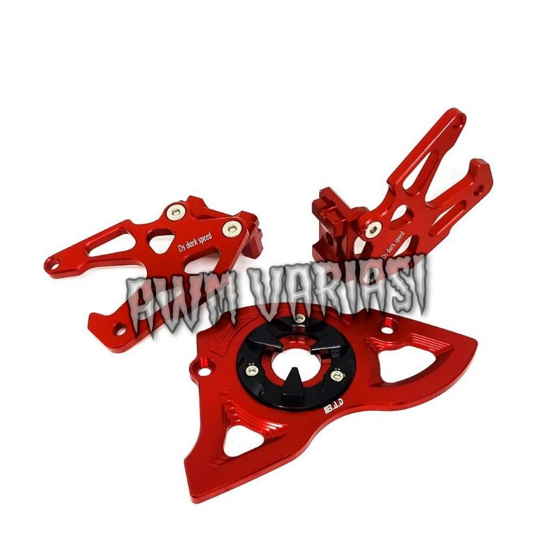 [PAKET 2 in 1]Pelindung Tutup Cover Gear Plus Stand Hook/Stelan Rantai Motor Vixion Old New R15 Xabre Full Cnc