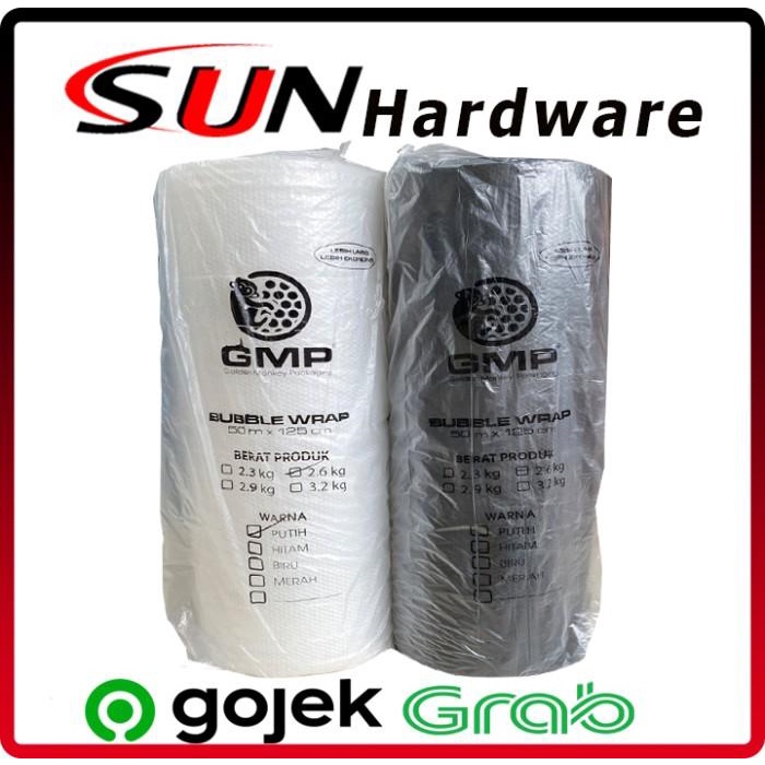 

Wraping Bubble Wrap Rol 50 M X 125 Cm 2.6 Kg Buble Hitam Putih Transparan