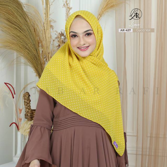 BAYAR DI TEMPAT ✅ Hijab Arrafi AR 427 kerudung segi empat jilbab square kantor scarf motif polkadot