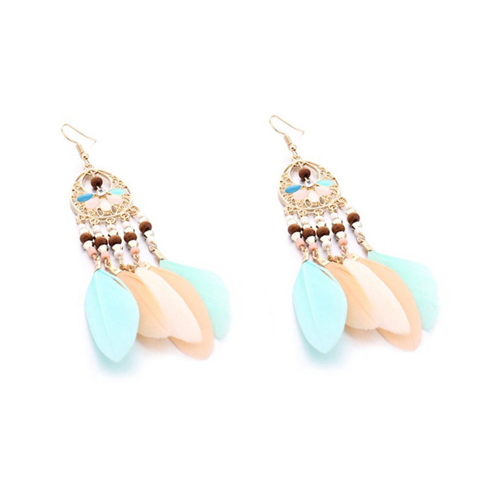 Hu Hu Hu Hu Hu Alat Bantu Pasang Kacamata♡ Anting Kait Gantung Statement Desain Ovalbulurumbai Warna Warni Gaya Boho Untuk Wanita