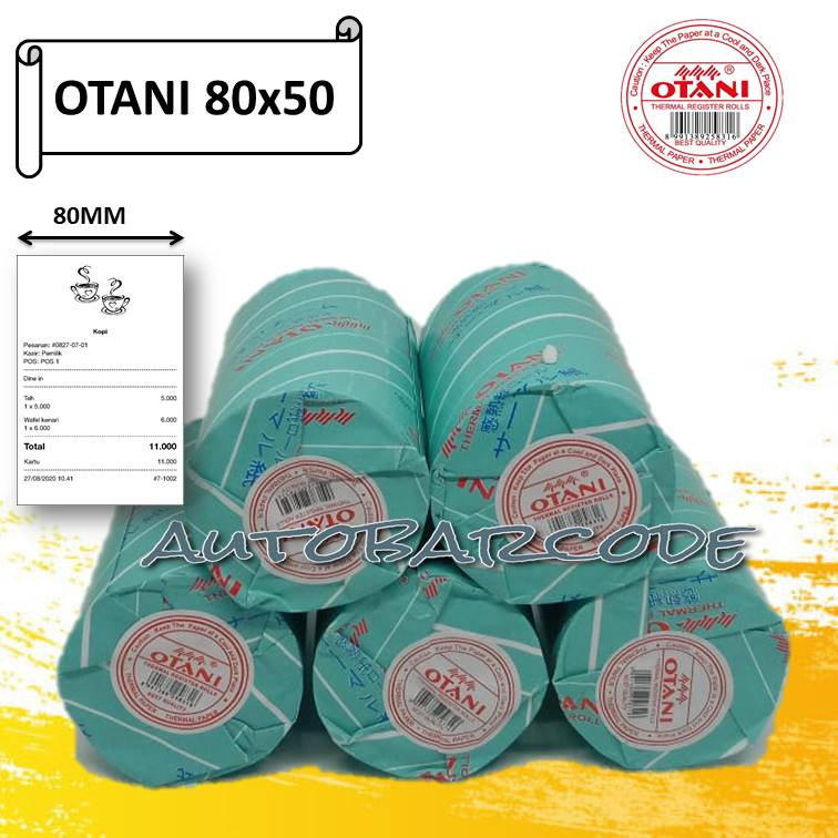 Kertas Otani 80X50 Printer Thermal 80MM Kasir Minimarket Struk Nota 79X50 Ppob 58MM 300 8008 C80 MPO