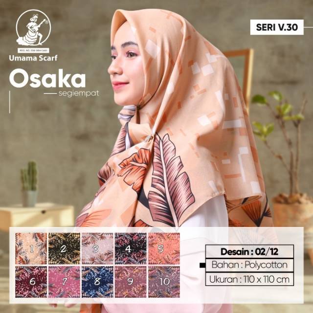 SEGIEMPAT OSAKA BULU. JILBAB UMAMA. KERUDUNG SEGI4 MOTIF. HIJAB SEGI4