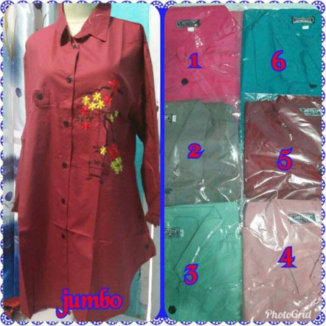 tunik bordir bunga jumbo