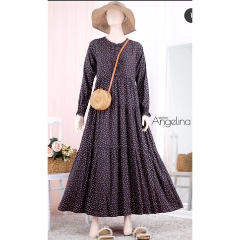 Bella Dress-Bunga Katuk Dark Down